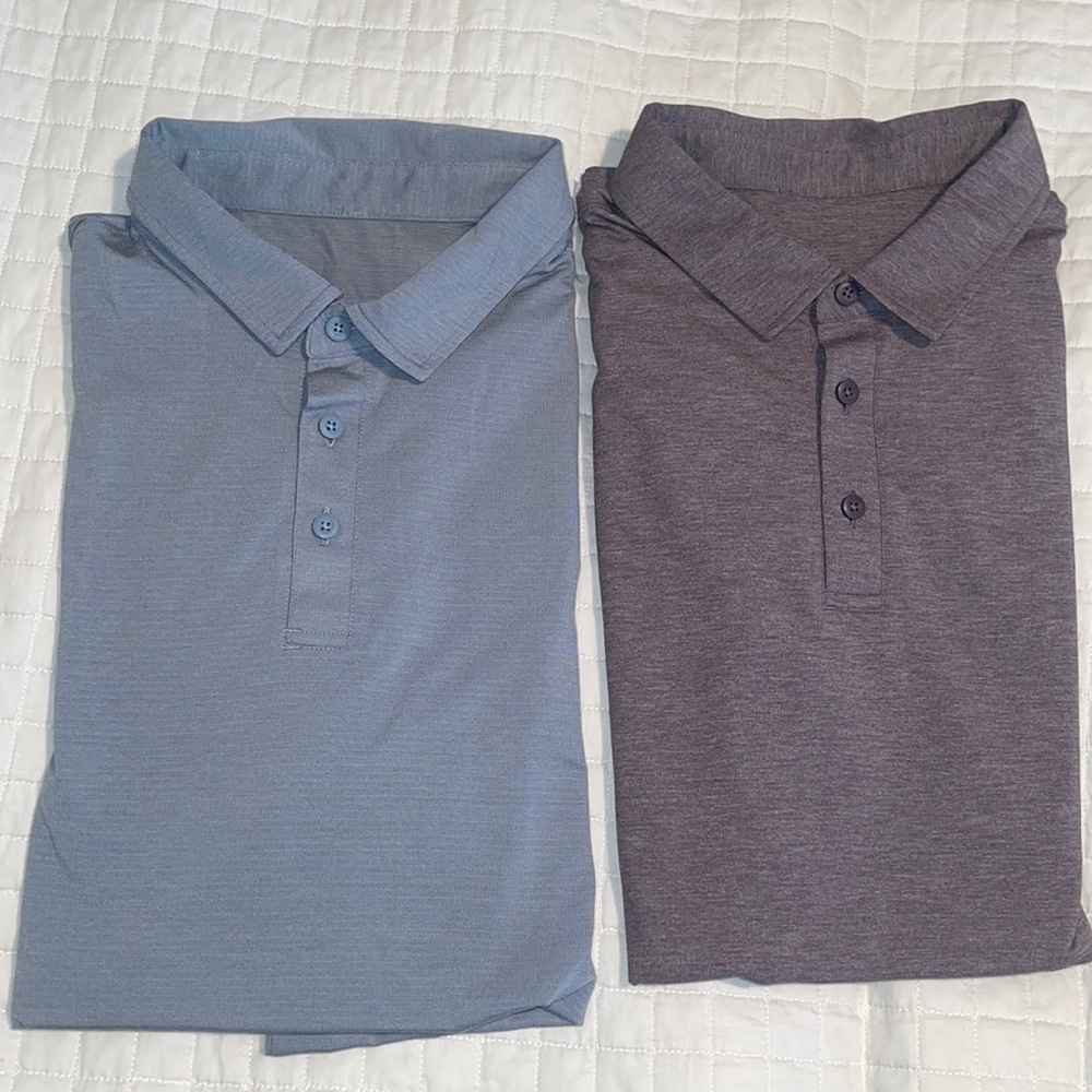 Lululemon bundle of two polo shirts both large,EUC